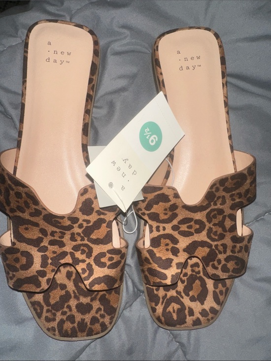 a new day Shoes - a new day Leopard-Print Slide Mules in Brown and Black